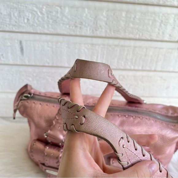 MICHAEL KORS Metallic Pink Western Gma Bedford Mercer Fulton Tote Handbag - Picture 2 of 10